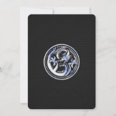 Chrome Dragon Wappen auf Carbon Fibre Print (Vorderseite)