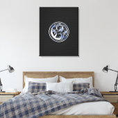 Chrome Dragon Wappen auf Carbon Fibre Print Leinwanddruck (Insitu (Schlafzimmer))