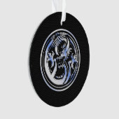 Chrome Dragon Wappen Black Carbon Fibre Print Ornament (Vorderseite)