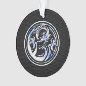 Chrome Dragon Wappen Black Carbon Fibre Print Ornament (Vorderseite)