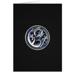 Chrome Dragon Wappen dunkle Carbon Fibre Print