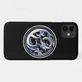 Chrome-Dragon-Wappen für Schwarzweißdruck Case-Mate iPhone Hülle (Rückseite (Horizontal))