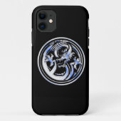 Chrome-Dragon-Wappen für Schwarzweißdruck Case-Mate iPhone Hülle (Rückseite)