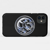 Chrome-Dragon-Wappen für Schwarzweißdruck Case-Mate iPhone Hülle (Rückseite (Horizontal))
