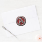 Chrome Drip Letter A Monogram Glitter Icon Runder Aufkleber (Umschlag)