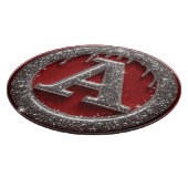 Chrome Drip Letter A Monogram Glitter Icon Schneidebrett (Ecke)
