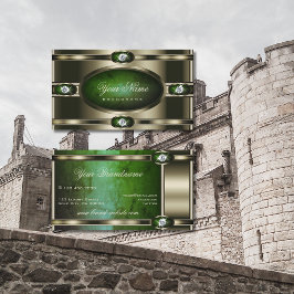 Chrome-Effekt des Auges mit dunkelgrüner Marmor Visitenkarte