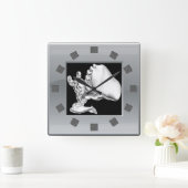 Chrome Fighter Wall Clock Quadratische Wanduhr (Zuhause)