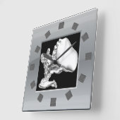 Chrome Fighter Wall Clock Quadratische Wanduhr (Winkel)