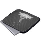 Chrome Fishing Boat on Carbon Fiber Decor Laptopschutzhülle (Vorne Knopf)