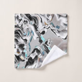 Chrome Flecken mit Farbverlauf oder Rauch, Schwarz Badhandtuch Set (Waschlappen)