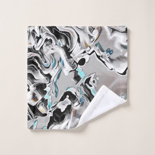 Chrome Flecken mit Farbverlauf oder Rauch, Schwarz Badhandtuch Set (Waschlappen)