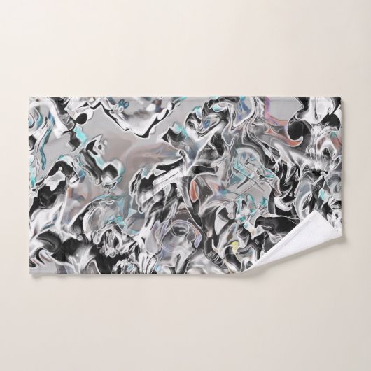 Chrome Flecken mit Farbverlauf oder Rauch, Schwarz Badhandtuch Set (Handtuch)