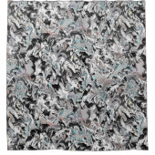 Chrome Flecken mit Farbverlauf oder Rauch, Schwarz Duschvorhang (Vorderseite)