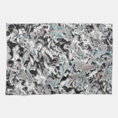 Chrome Flecken mit Farbverlauf oder Rauch, Schwarz Geschirrtuch (Horizontal)