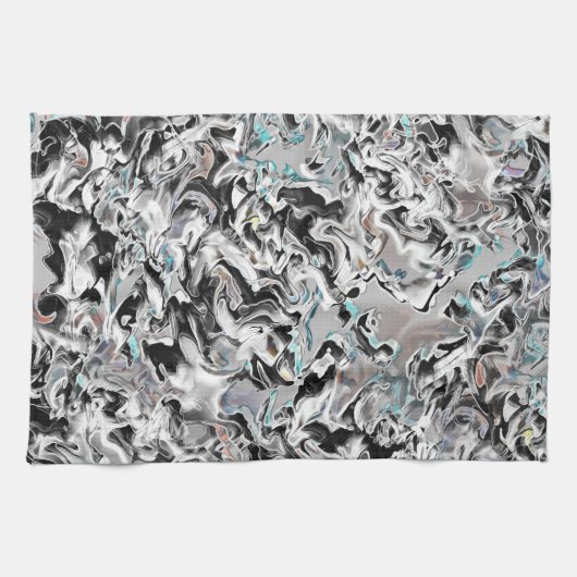 Chrome Flecken mit Farbverlauf oder Rauch, Schwarz Geschirrtuch (Horizontal)