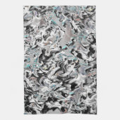 Chrome Flecken mit Farbverlauf oder Rauch, Schwarz Geschirrtuch (Vertikal)