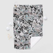 Chrome Flecken mit Farbverlauf oder Rauch, Schwarz Golfhandtuch (Insitu)