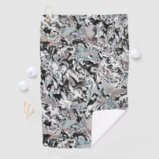 Chrome Flecken mit Farbverlauf oder Rauch, Schwarz Golfhandtuch (Insitu)