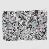 Chrome Flecken mit Farbverlauf oder Rauch, Schwarz Golfhandtuch (Horizontal)