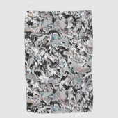 Chrome Flecken mit Farbverlauf oder Rauch, Schwarz Golfhandtuch (Vorderseite)