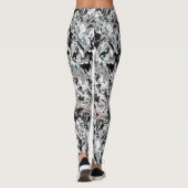 Chrome Flecken mit Farbverlauf oder Rauch, Schwarz Leggings (Rückseite)