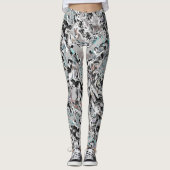 Chrome Flecken mit Farbverlauf oder Rauch, Schwarz Leggings (Vorderseite)