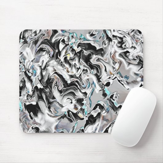 Chrome Flecken mit Farbverlauf oder Rauch, Schwarz Mousepad (Mit Mouse)