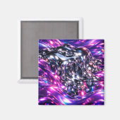 Chrome Flüssig Lila Abstrakt Magnet (Vorderseite/Rückseite)
