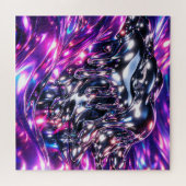 Chrome Flüssig Violett Abstrakt Puzzle (Horizontal)
