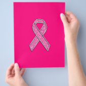 Chrome Glitzer Style Rosa Band-Bewusstsein Flyer (Hand)