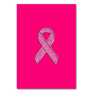 Chrome Glitzer Style Rosa Band-Bewusstsein Tischnummer