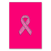 Chrome Glitzer Style Rosa Band-Bewusstsein Tischnummer (Vorderseite)