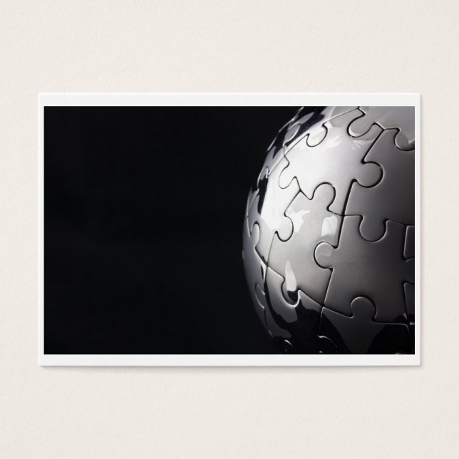 Chrome-Globus mit schwarzem Hintergrund (Vorderseite)
