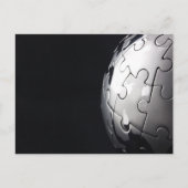 Chrome-Globus mit schwarzem Hintergrund Postkarte (Vorderseite)