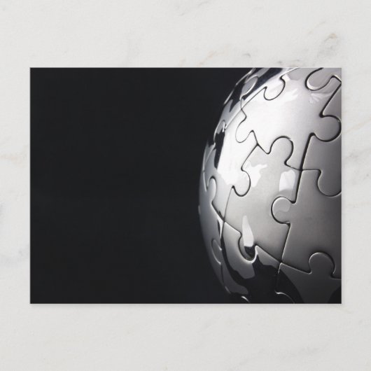 Chrome-Globus mit schwarzem Hintergrund Postkarte (Vorderseite)