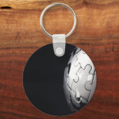 Chrome-Globus mit schwarzem Hintergrund Schlüsselanhänger (Vorderseite)