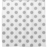 Chrome Gray Polka Dots Circles Duschvorhang (Vorderseite)