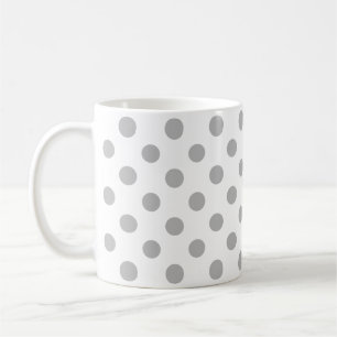 Chrome Gray Polka Dots Circles Kaffeetasse