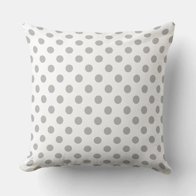 Chrome Gray Polka Dots Circles Kissen (Vorderseite)