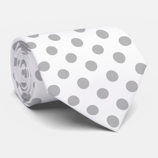 Chrome Gray Polka Dots Circles Krawatte (Gerollt)