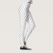 Chrome Gray Polka Dots Circles Leggings (Rechts)