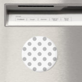 Chrome Gray Polka Dots Circles Magnet (In Situ (Geschirrspüler))