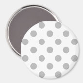 Chrome Gray Polka Dots Circles Magnet (Vorderseite/Rückseite)