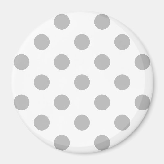 Chrome Gray Polka Dots Circles Magnet (Vorne)