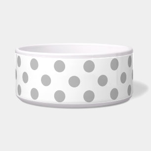 Chrome Gray Polka Dots Circles Napf