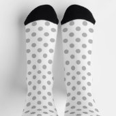 Chrome Gray Polka Dots Circles Socken (Oben)