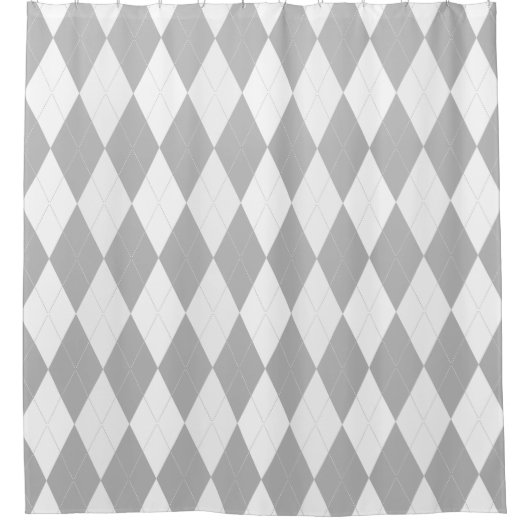 Chrome Gray Raute hellgrau Kleine Diamantform Duschvorhang (Vorderseite)