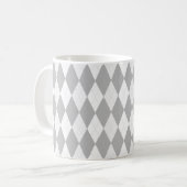 Chrome Gray Raute hellgrau Kleine Diamantform Kaffeetasse (Vorderseite Links)
