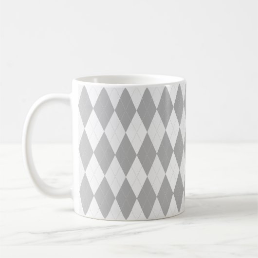 Chrome Gray Raute hellgrau Kleine Diamantform Kaffeetasse (Links)